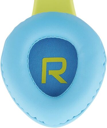 Дитячі навушники PowerLocus Bluetooth з обмеженням гучності 85dB, складні, з чохлом, Over-Ear, бездротові та з кабелем, з мікрофоном, Micro-SD, для телефону, ПК, планшета, зелені (синьо-зелені)