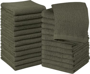 Набір фланелевих рушників для обличчя Utopia Towels, 100% бавовна, гігроскопічні та м'які рушники для вмивання, сірі, 24 шт.