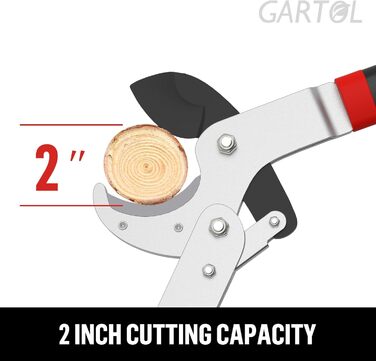 Секатор-амбас GARTOL 73 см з комбінованим механізмом, для гілок до 5,1 см, міцний садовий інструмент із ергономічними нековзкими ручками