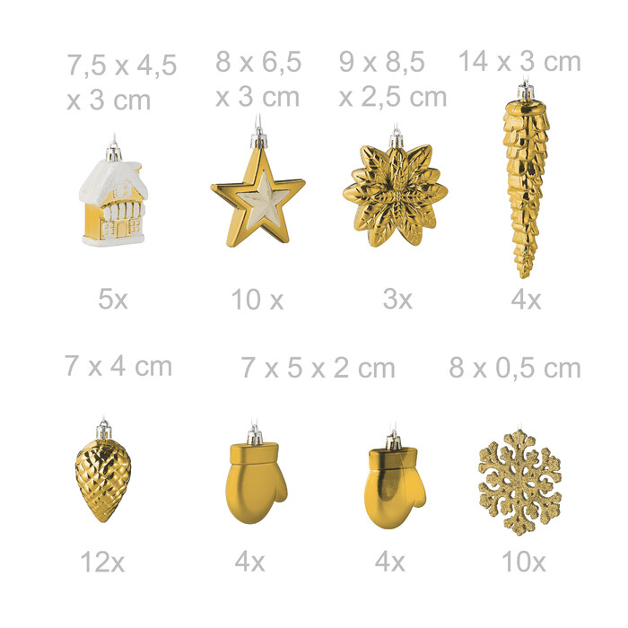 Relaxdays Set of 100 Christmas Baubles
