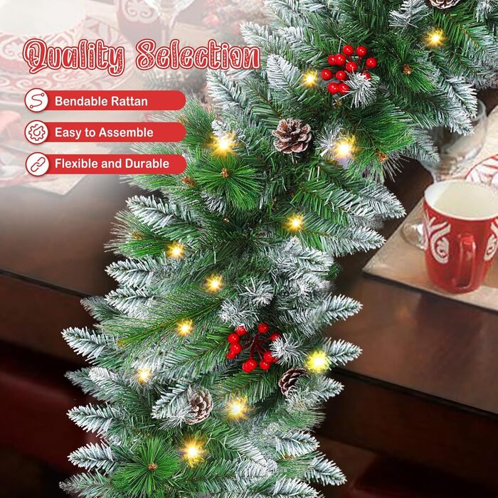 Гірлянда святкова новорічна LED, 2.7м, з 30 світлодіодами, на батарейках, для декорування дому