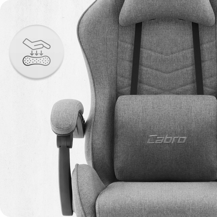 Ігрове крісло Cabro C500, сіро-чорне, тканина