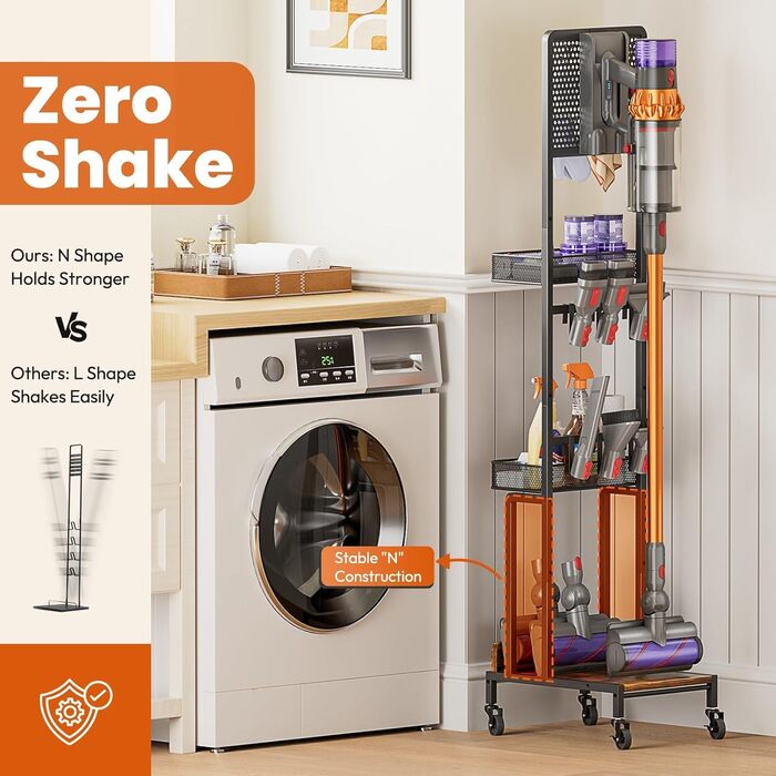 Підставка для пилососа Bikoney сумісна з Dyson V15, V12, V11, V10, V8, V7, V6, Gen5, з аксесуарами та місцем для зберігання