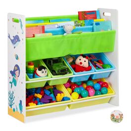 Relaxdays Children's Shelving Unit with 10 Compartments and Motif
