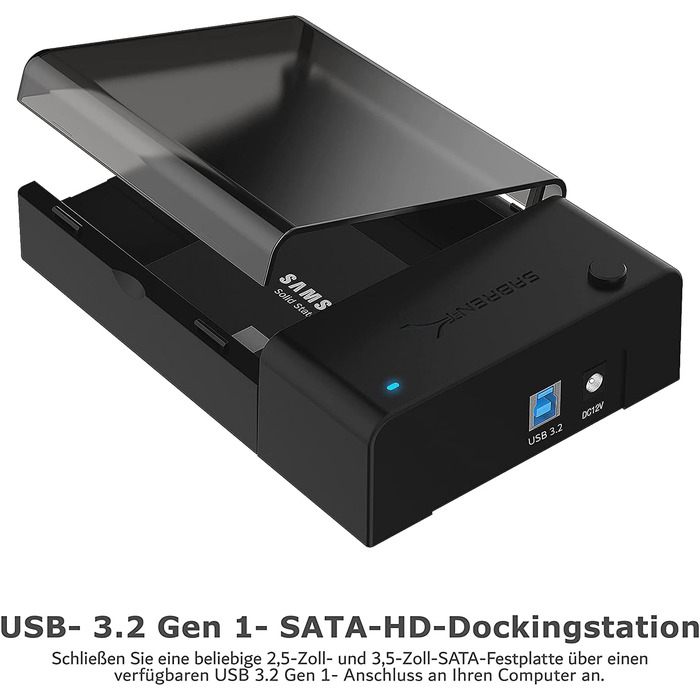 Док-станція для HDD/SSD SATA 2.5'/3.5' Sabrent – USB 3.0, 5Gbps, зовнішній корпус