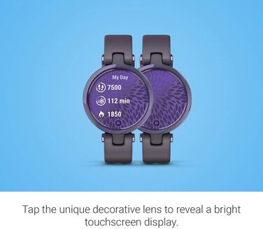 Garmin Lily™ - жіночий смарт-годинник з сенсорним екраном та декорованим корпусом, світло-золотистий колір, ремінець з білої шкіри
