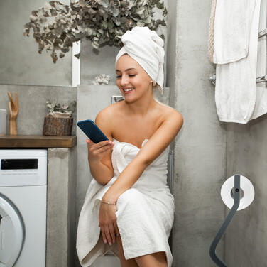 Relaxdays Toilet Set black/grey