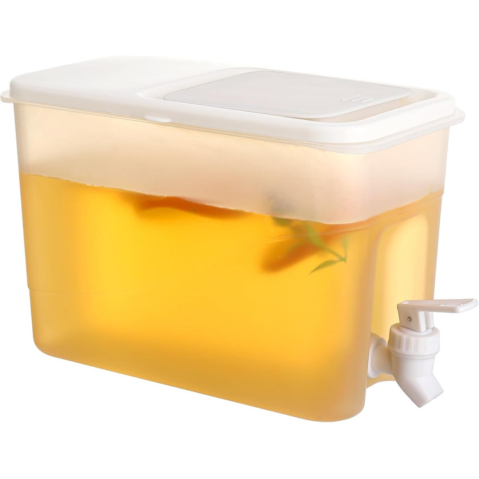 4L Drink Dispenser with Tap, Refrigerator Drink Water Dispenser with Leak-Proof Spout, Plastic, Cold Drinks, Juice, Drink Dispenser Pitcher for Party Drinks, Juice, Iced Tea