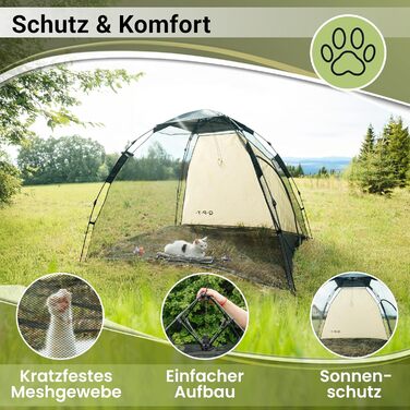 Клітка-забіг для цуценят та котів Outdoor, клітка-забіг XXL для собак та котів, розбірний захист від сонця, Pop-up система