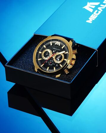 Чоловічий годинник MEGALITH Chronograph: Аналоговий водонепроникний годинник з датою та світосвітним покриттям. Великий кварцовий годинник - подарунок для спортивних чоловіків (A2-чорний)