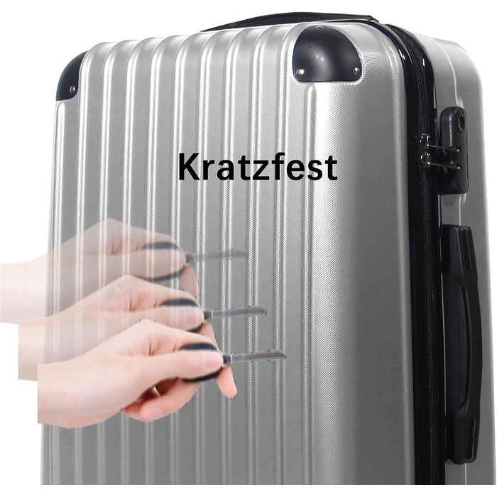 Hippo Carry-on Luggage Suitcase Travel Suitcase with Wheels Trolley Carry-on Trolley Rolling Suitcase Security Lock Airline-compatible Carry-on 4 Wheels ( :37 * 23 * 57c) (Set, Silver)