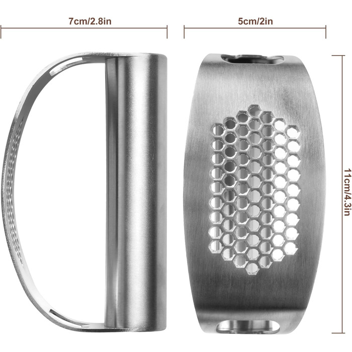 Пресс для часнику з нержавіючої сталі, подвійний функціонал, подрібнювач часнику, безпечний для миття в посудомийній машині
