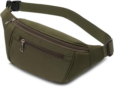 Чоловіча/жіноча поясна сумка на пояс, бананка, водонепроникна, для спорту, подорожей, фітнесу, бігу (оливковий)