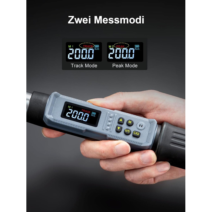 Цифровий шуруповерт з моментом, 2.66-53.1 in-lbs/ 1/4'' Drive, з моментом, для електриків з сигналом та LED-дисплеєм, 27 в 1 (10-200 Нм)