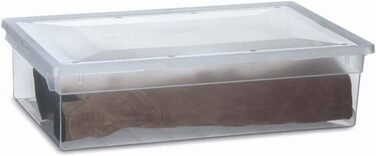 Kreher 2-Piece XL Storage Boxes with Lid made of Transparent Plastic and XL Storage Volume! Dimensions: 37.6 x 52 x 13.9 cm