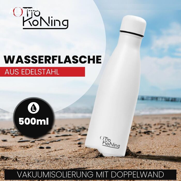 Термос-пляшка з нержавіючої сталі Otto Koning, 500 мл - подвійні стінки, вакуумна ізоляція, BPA-free