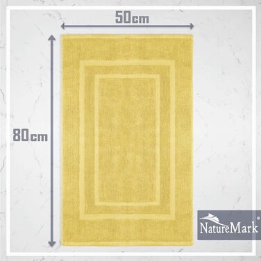 Набір бавовняних килимків для ванної кімнати NatureMark, 100% бавовна, 50 x 80 см, жовті (2 шт)