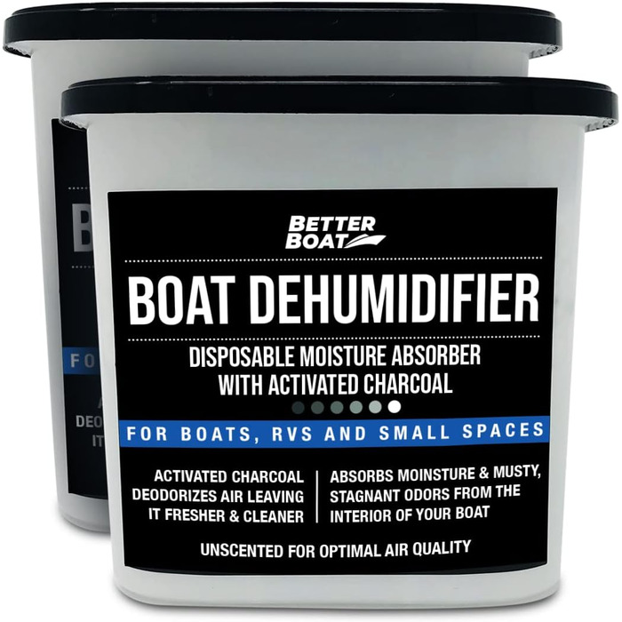 2 Pack Boat Dehumidifiers Moisture Absorbers & Odor Remover for Musty Damp Smell | Basement Closet, Home, RV, or Boat