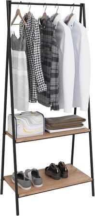 WOLTU Coat Rack Clothes Rack with Shelf Laundry Rack with Shoe Shelf Clothing Stand Shelves Bedroom