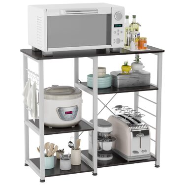 Стійка для мікрохвильової печі та кухонні полиці Soges 3 яруси, чорний (171-BK)