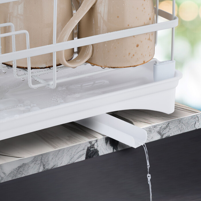 Relaxdays Dish Drainer with Automatic Drainage