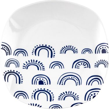 Сервіз Baroni Home на 6 осіб (18 предметів) з блакитними арками, порцеляна