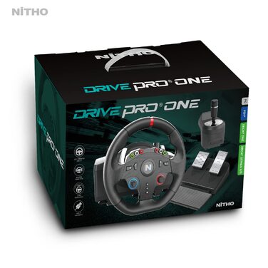 NITHO Drive Pro ONE: Ігровий кермо NITHO з педалями та перемикачем передач для PS4, PC, Xbox One, Xbox Series X|S та Switch. 270 градусів, Zero Dead Zone.