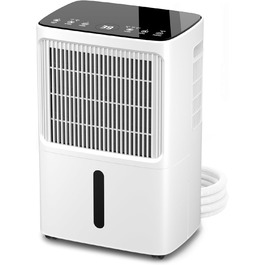 Зволожувач повітря Erikssøn з LED-дисплеєм, таймером та захистом для дітей | Видаляє 16л вологи на добу | Для приміщень до 140м³ (70м²) | Енергоефективний зволожувач повітря з датчиком вологості, білий