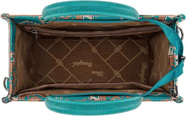 Сумка жіноча Wrangler в стилі вестерн, візерунок ацтеків, бірюзова (з ремінцем для гітари)