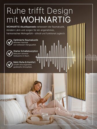 Акустичні настінні панелі з фетру Royal Gold 434, комплект 2 шт. (275x27 см), загальна площа 1,485 м²