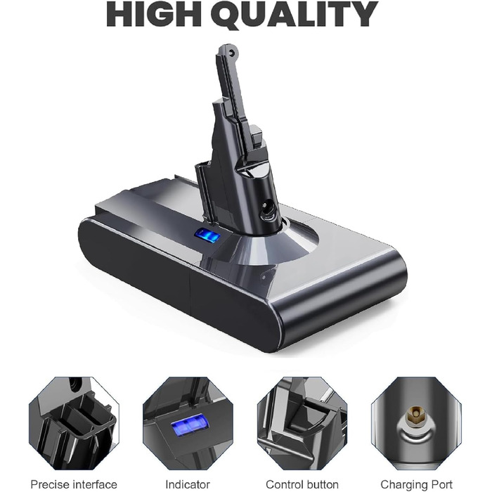 Замінний акумулятор Dyson V10 6.0Ah: сумісний з V10 Absolute Animal Motörhead Fluffy Total Clean. Комплект з фільтром та шурупами