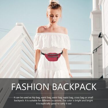 Набір з 2 бананки/поясна сумка Valiclud для жінок та дівчат. Зелений (червоний) колір.