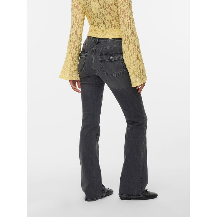 Джинси VERO MODA VMFLASH жіночі, кльош, середньої посадки, темно-сірий денім, розмір 32L