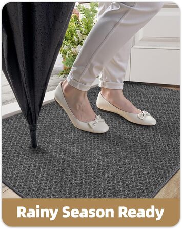 Тонкий килимок для входу COLOR&GEOMETRY, протибризковий та протиковзкий килим у передпокою, темно-сірий, 92 x 142 см