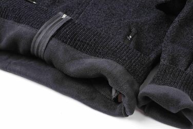 Чоловіча в'язана жилетка з коміром-стійкою та блискавкою, тепла з м'якою підкладкою, спортивна куртка-кардиган, дрібний в'яз, осінньо-зимова куртка (XXL, Чорний)