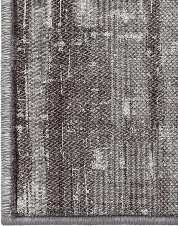 Килимок для дому COLOR&GEOMETRY 60x90 см з TPE-покриттям, сірий (чорно-білий), низький профіль, миється