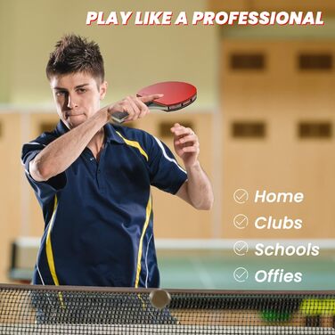 Portable Table Tennis Set with Paddles & Balls - Indoor/Outdoor Table Tennis Set - 4 Paddles & 8 Balls