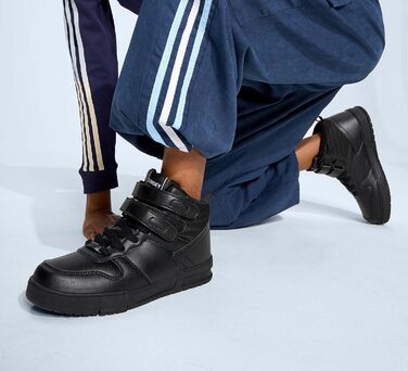 Жіночі баскетбольні черевики Lucky Step з клямками - стильні кросівки з штучної шкіри, чорного кольору, розмір 36 EU