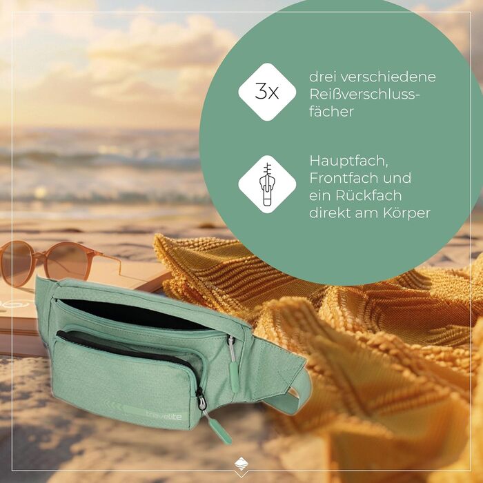 Чоловіча поясна сумка Travelite Kick Off, 30 см, 5 л (Salbei)