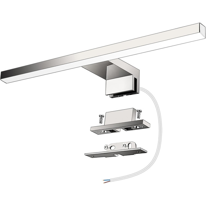 Azhien LED Mirror Light Bathroom 10W 820LM Neutral White 4000K, Slim 14mm Width 3in1 Mounting IP44 230V Wall Light Mirror Lamp 600mm, Flicker-Free Bathroom Vanity Mirror Lights (30cm)
