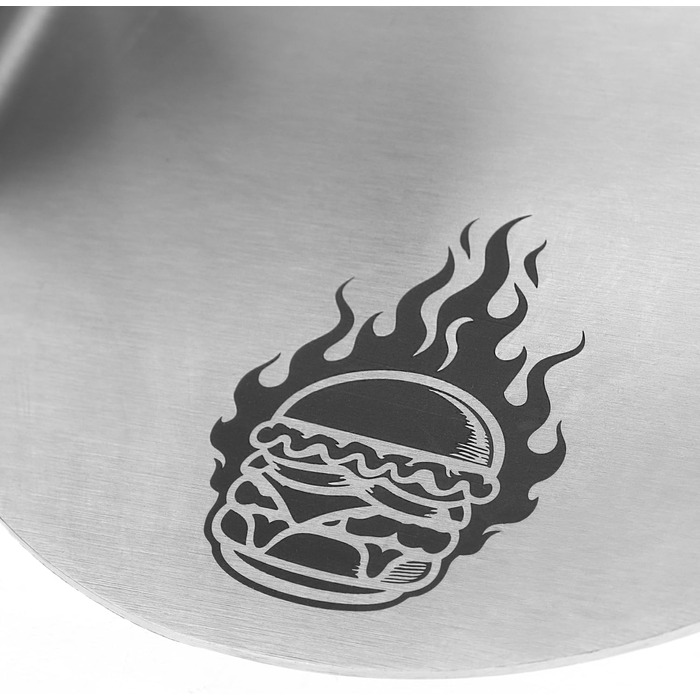 Пресс для бургерів COM-FOUR® Ø 14 см з нержавіючої сталі 430, Burger Smasher - прес для рівних котлет, придатний для миття в посудомийній машині, Fleischbeschwerer ідеально підходить для гриля та сковороди