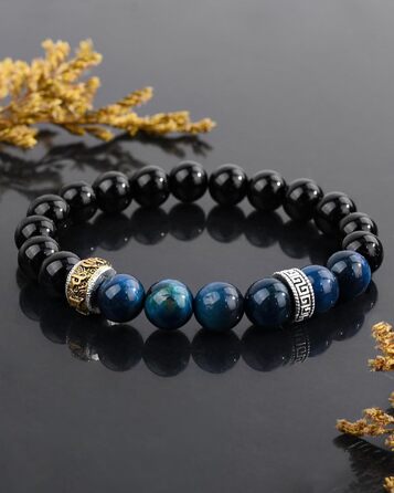 Браслет на руку VGWON для чоловіків з перлами - подарунок на день народження, Новий рік, для підлітків та чоловіків (UVG-BM104S)