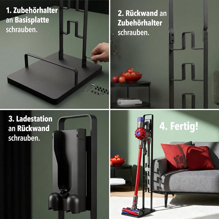 Підставка для пилососа Dyson V15, V12, Gen5, V11, V10, V8, V7 - сталева, 127 см, без свердління