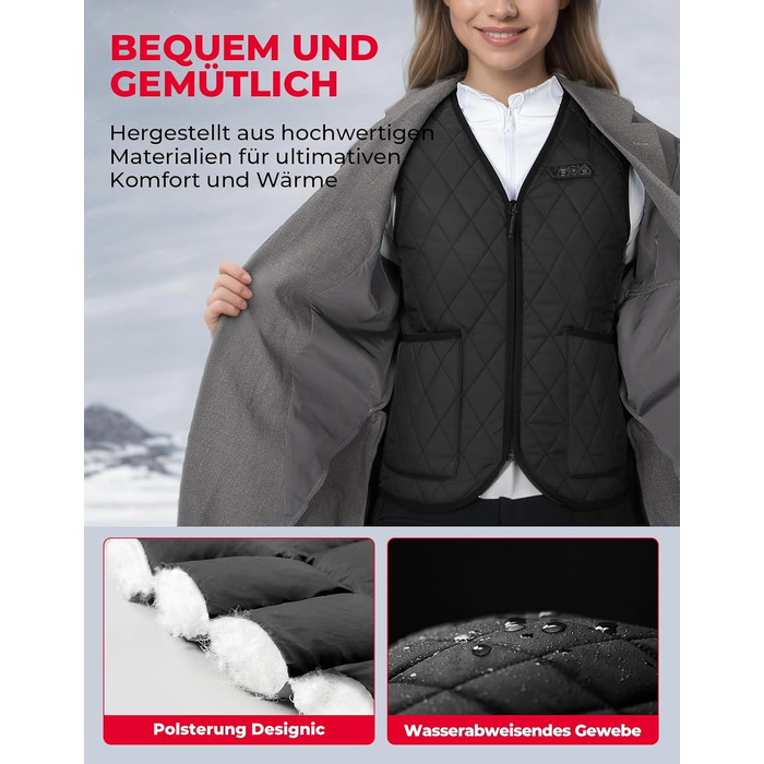 Електрична гріюча жилетка KEMIMOTO для жінок з 8 зонами нагріву, 3 режими, USB, для мотоцикла, відпочинку, катання на лижах, XL