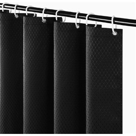 Шторка для душу Furlinic Textile Anti-Schimmel, водонепроникна, чорна, з 8 кільцями, 120x200 см. Тканина поліестер, для ванної кімнати