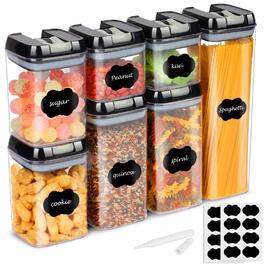 Набір контейнерів для зберігання продуктів 7 шт. - герметичні, з етикетками, для кухні