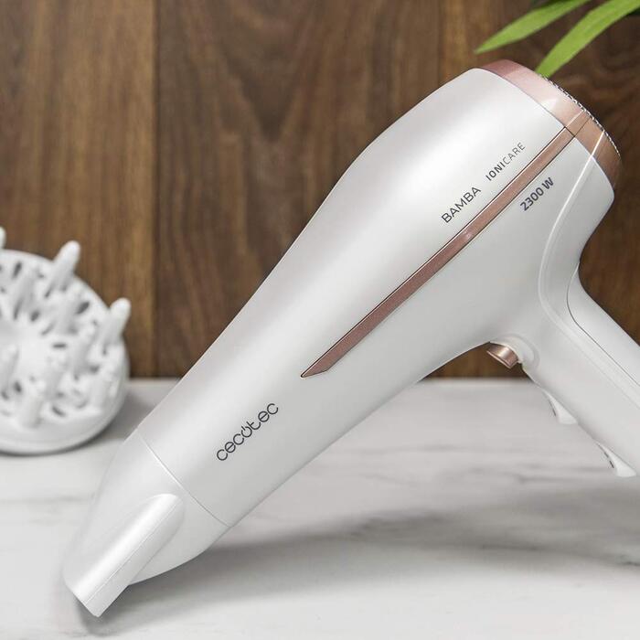 Фен Cecotec Bamba IoniCare 5200 Aura Black: Іонний, 2300W, Концентратор, Дифузор, DC-двигун, 2 швидкості, 3 температури
