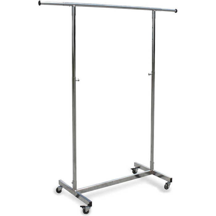 GERSO Adjustable Height Rolling Clothes Rack 100-180cm Extendable Clothes Rail 98-135cm Rolling Garment Rack with Drawers