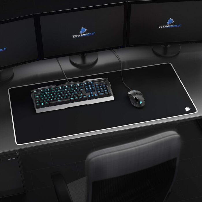 Килимок для миші TITANWOLF XXL Speed - 900 x 400 мм - великий розмір, з мотивом TITANWOLF, покращена точність та швидкість, антиковзкий, зносостійкий