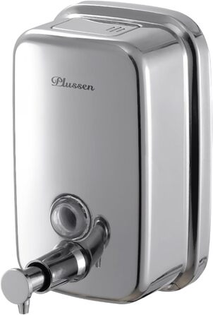 Stainless Steel Wall Mounted Soap Dispenser - 800ml, Hygienic Push Top, Rust-Resistant & Drip-Proof